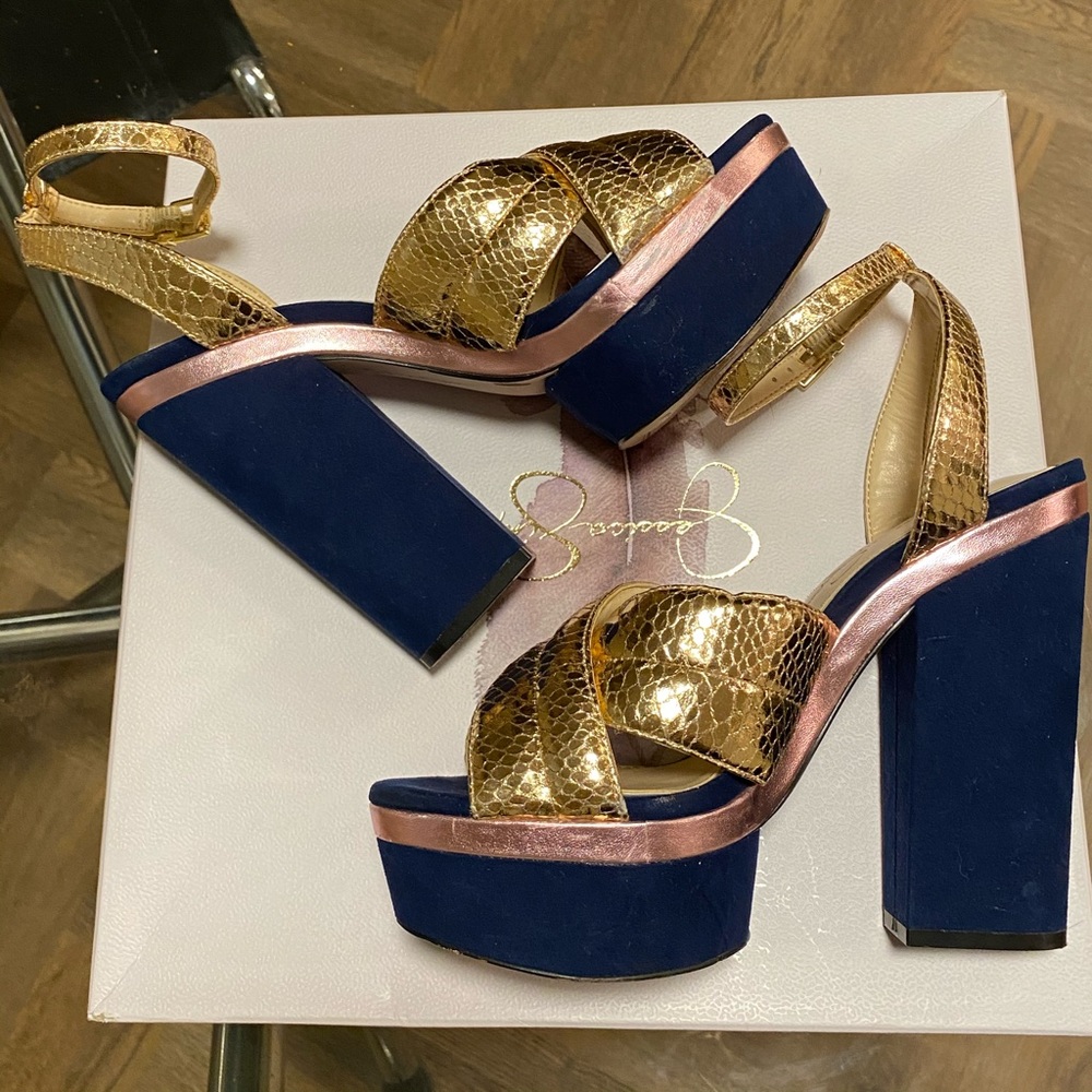 Gold Chunky Platform Heel